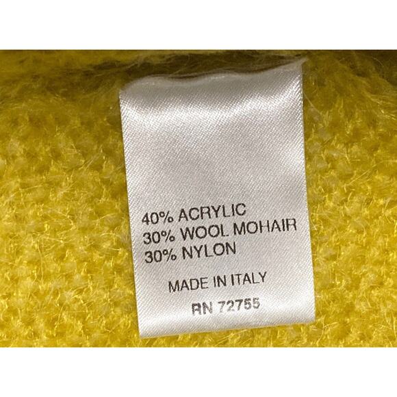A Ida Mustard Yellow Open Wool Mohair Cardigan Size M - Picture 5 of 6